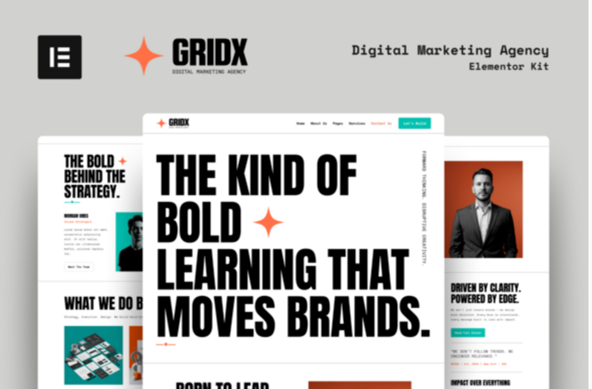 GridX - Digital Marketing Agency Elementor Template Kit