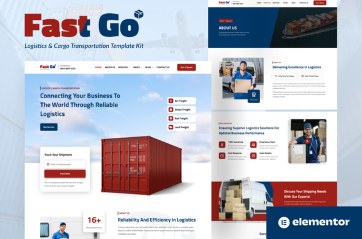 FastGo - Logistics & Cargo Transportation Elementor Template Kit