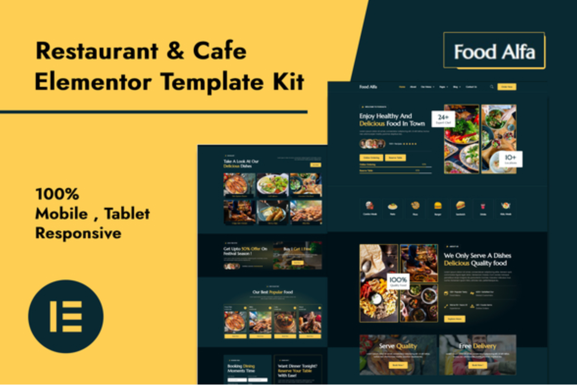 Food Alfa - Restaurant & Cafe Elementor Pro Template Kit