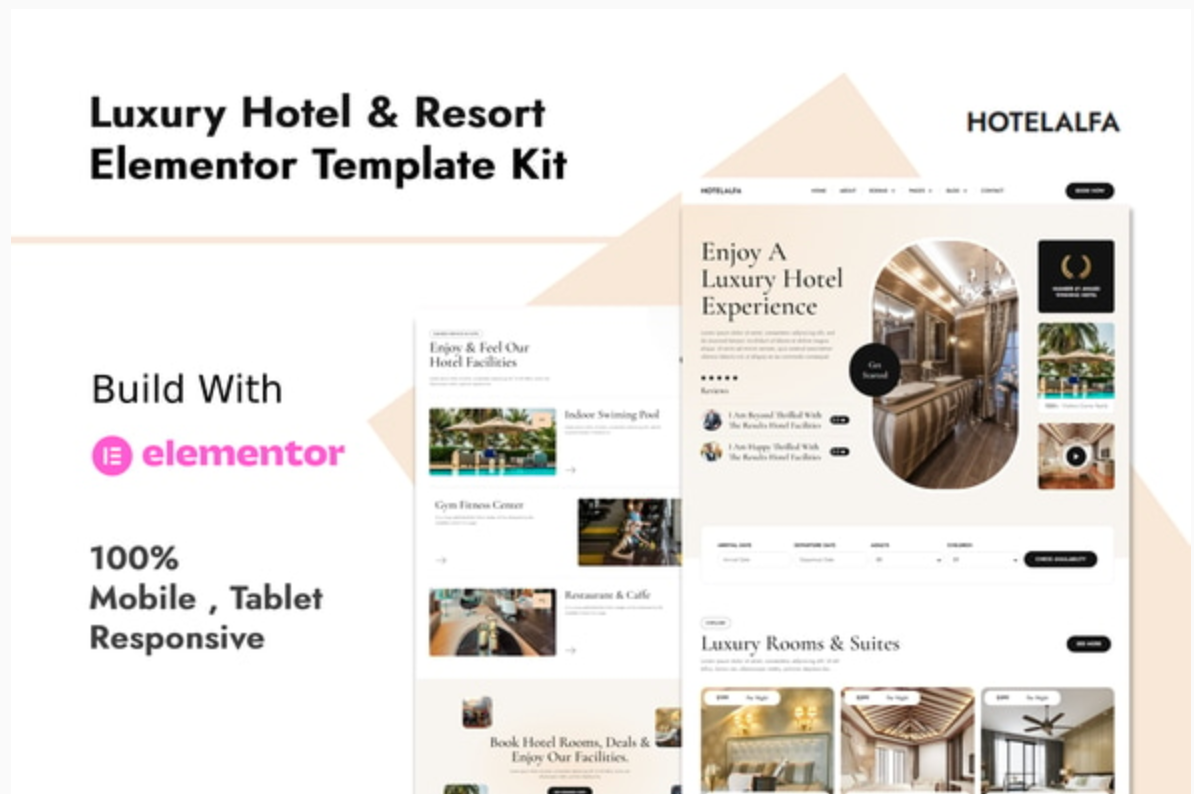 HotelAlfa - Luxury Hotel & Resort Elementor Template Kit