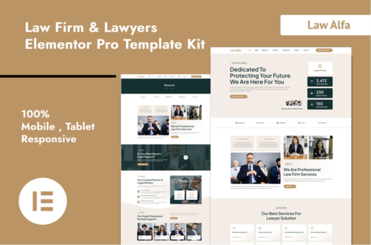 LawAlfa - Law Firm & Lawyers Elementor Pro Template Kit