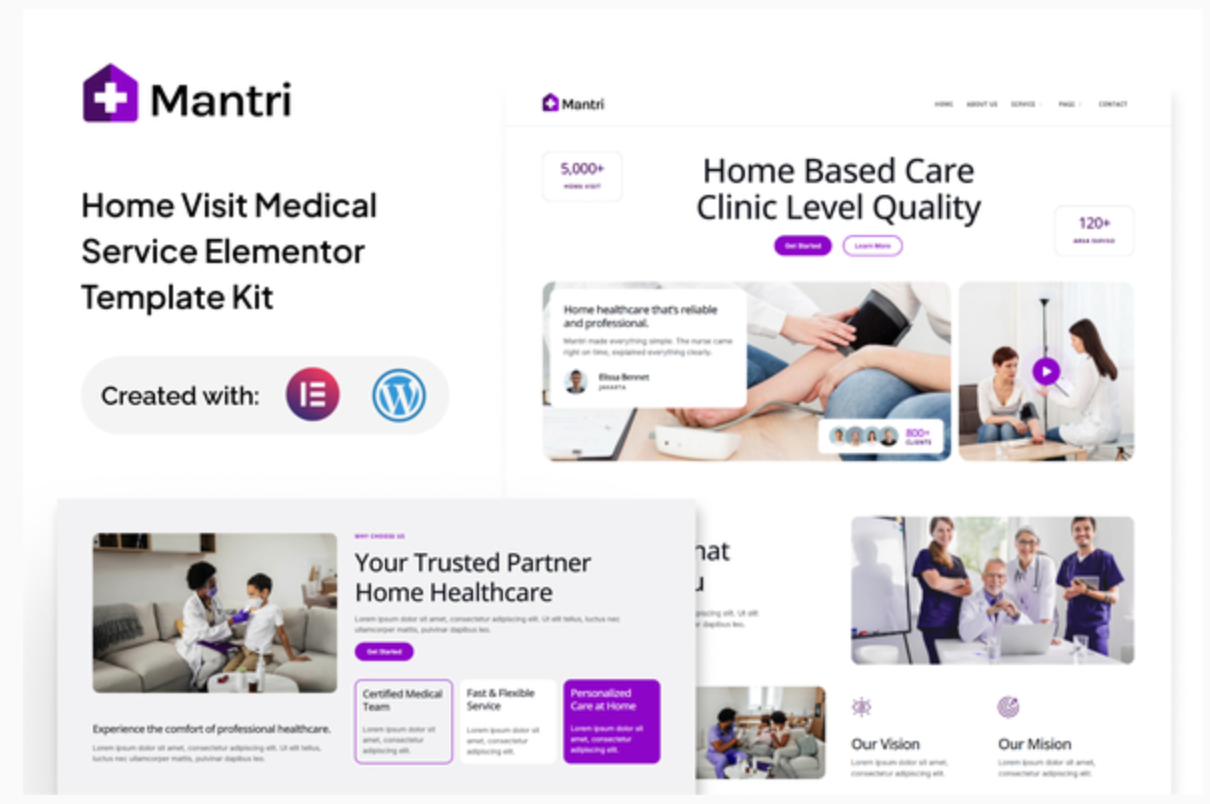 Mantri - Home Visit Medical Service Elementor Template Kit