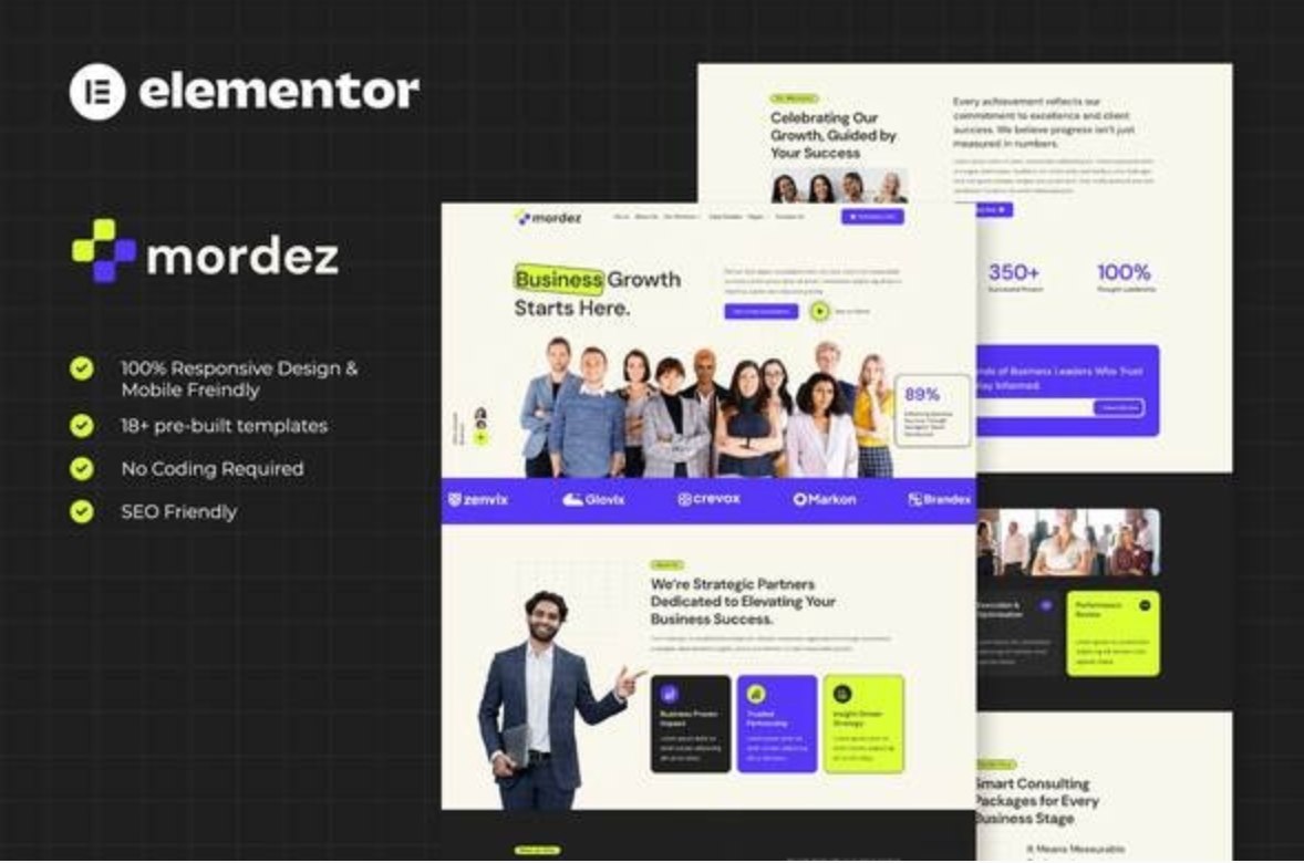 Mordez - Business Consulting Elementor Template Kits