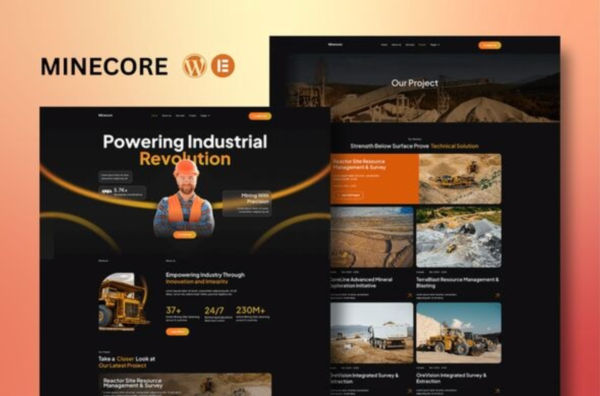 Minecore - Mining & Industry Elementor Template Kit