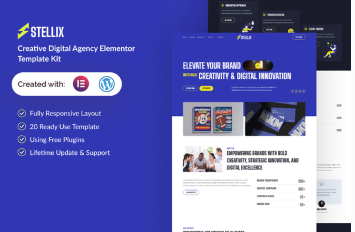 Stellix - Creative Digital Agency Elementor Template Kit