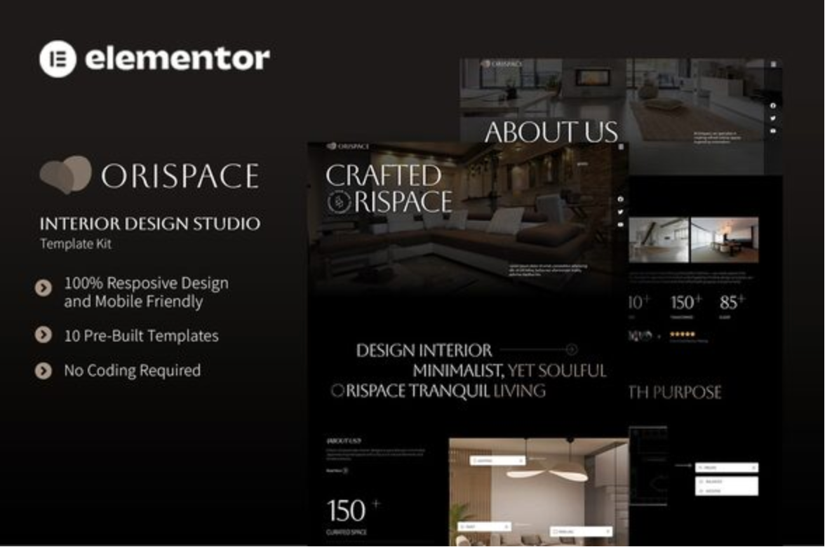 Orispace - Interior Design Studio Elementor Template Kit