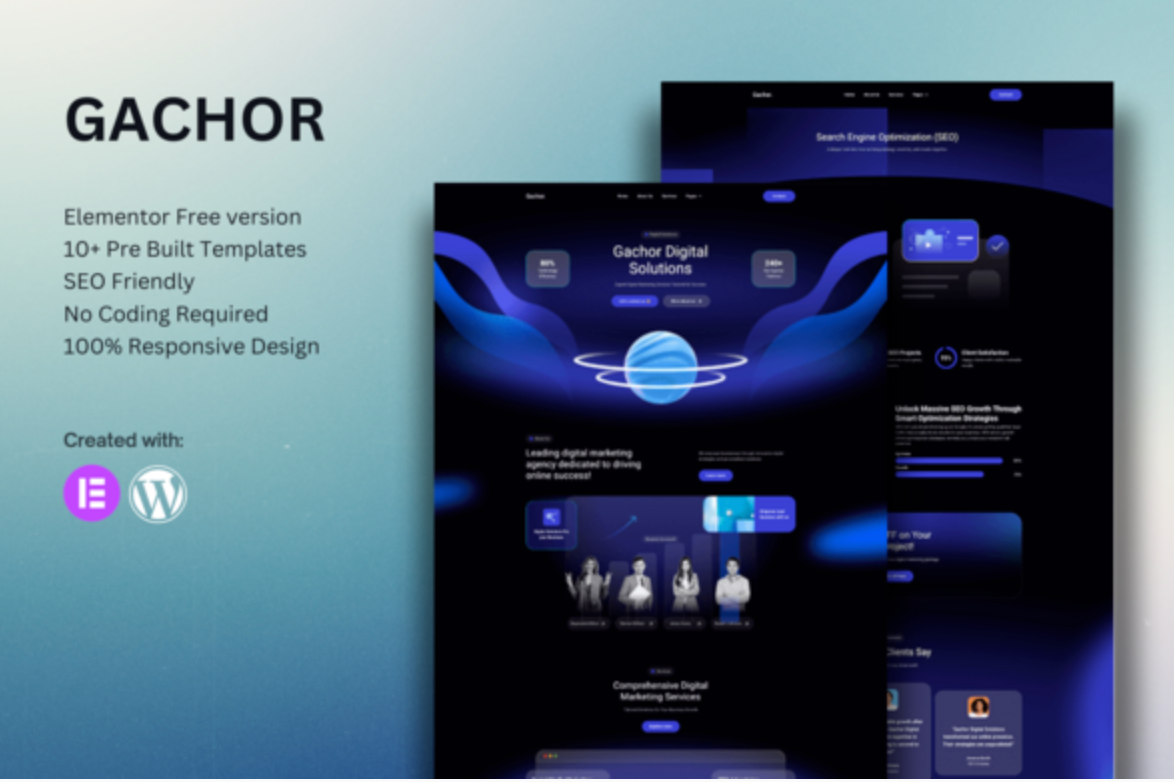 Gachor - Digital Marketing Agency Elementor Template Kit