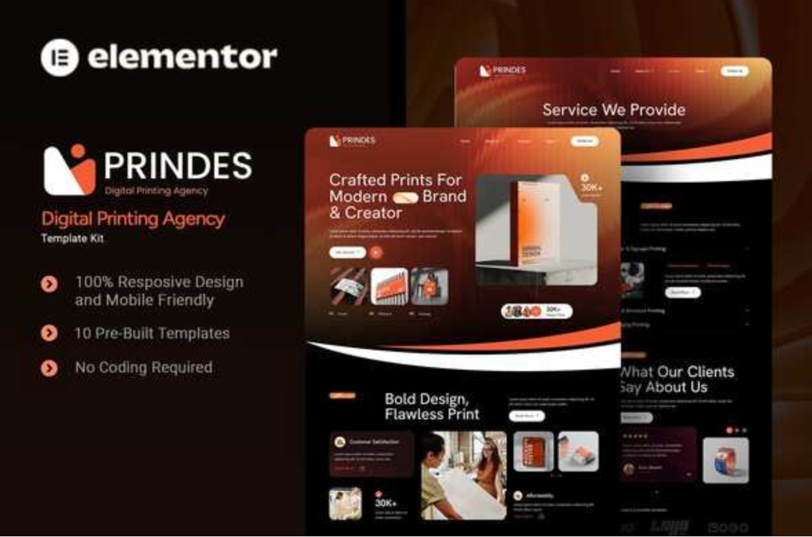 Prindes - Digital Printing Agency Elementor Template Kit