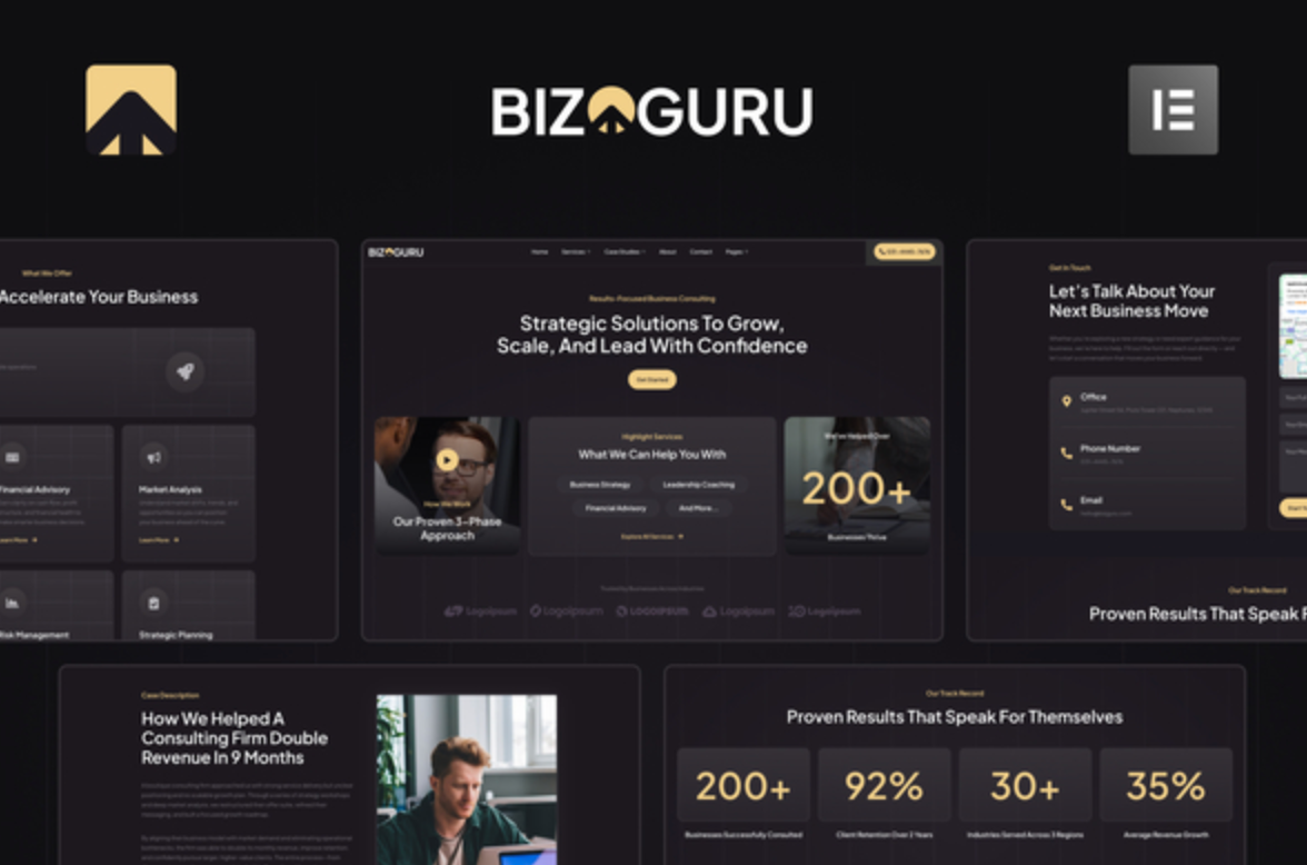 BizGuru - Business Consulting Elementor Template Kit