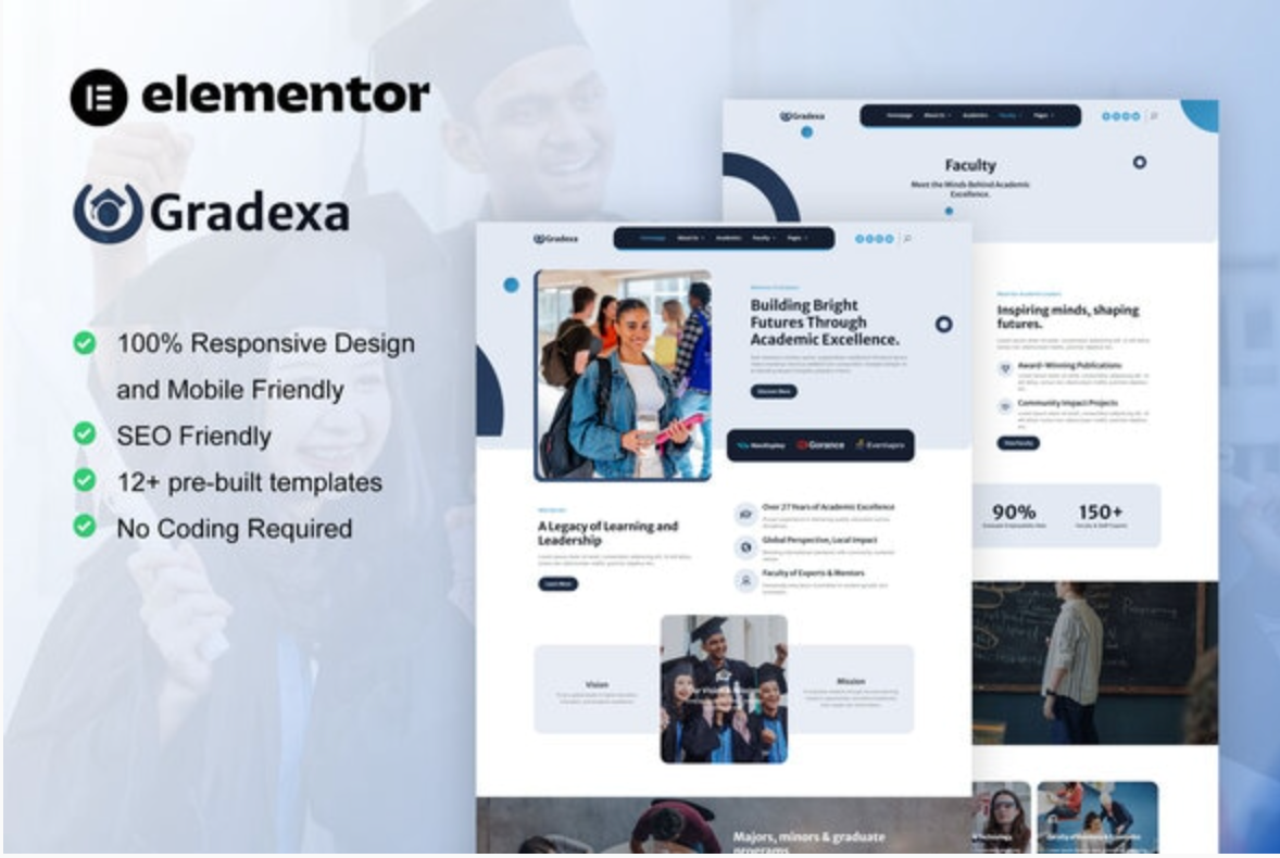 Gradexa - University & School Elementor Pro Template Kit