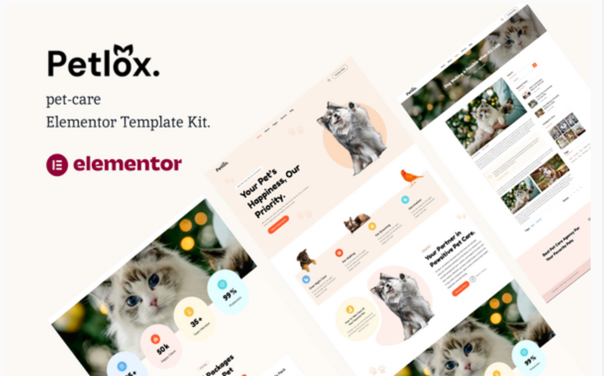 Petlox – Pet Care Elementor Template Kit