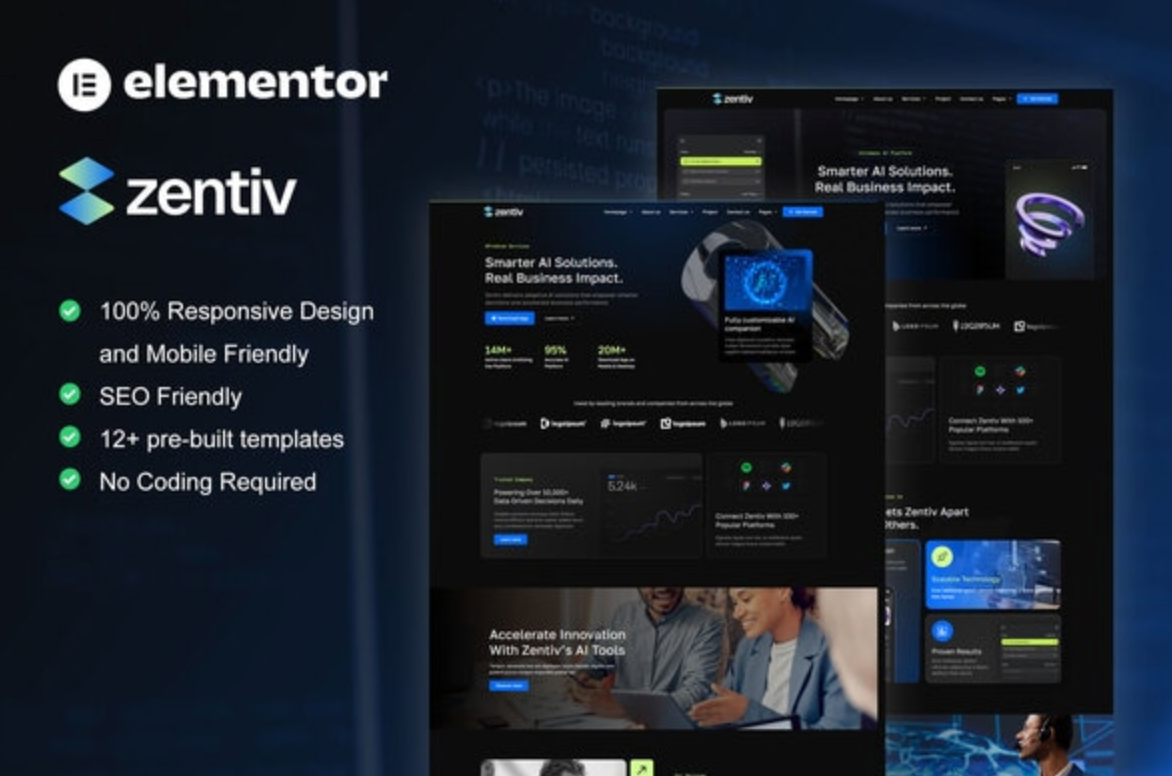 Zentiv - AI Services & Digital Company Elementor Kit