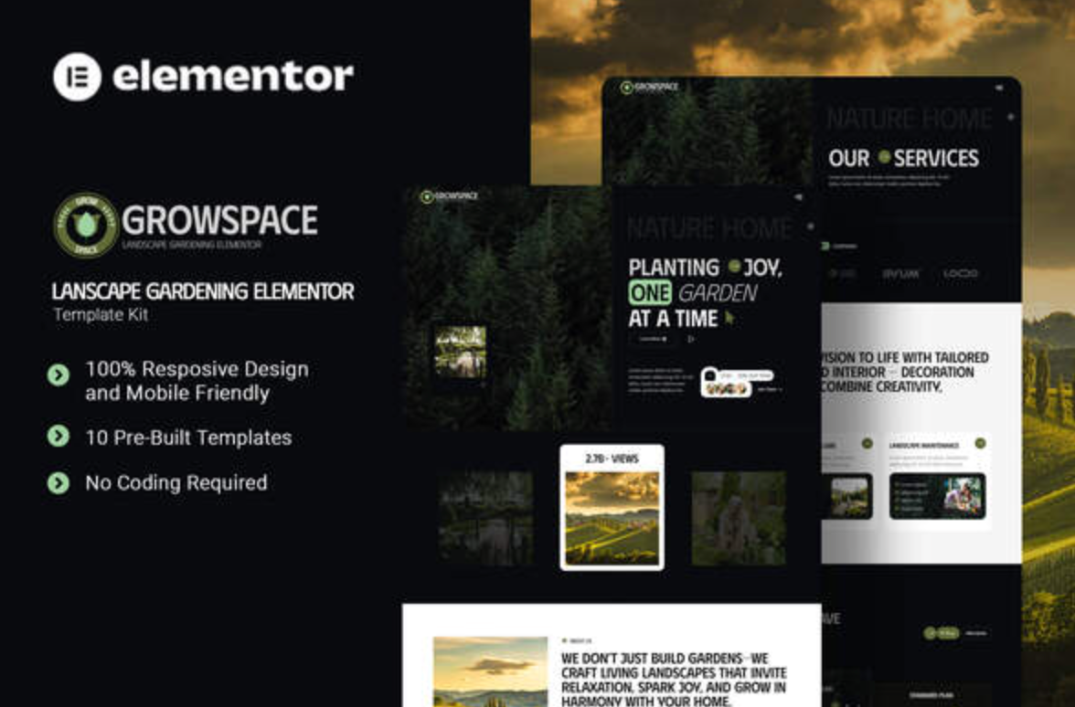 Growscape - Landscape Gardening Elementor Template Kit