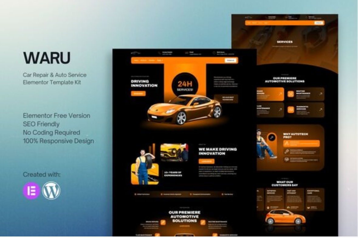 Waru - Car Repair & Auto Service Elementor Template Kit