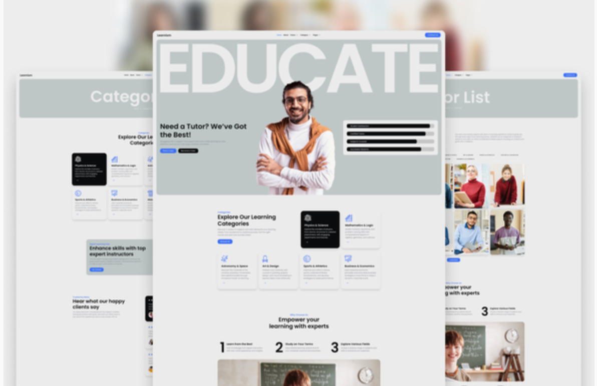 Learnism – Professional Online Courses Elementor Template Kit