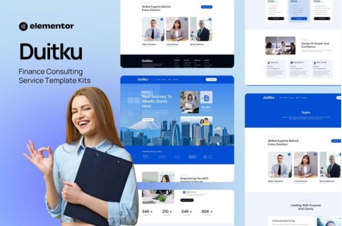 Duitku – Finance Consulting Service Elementor Template Kit