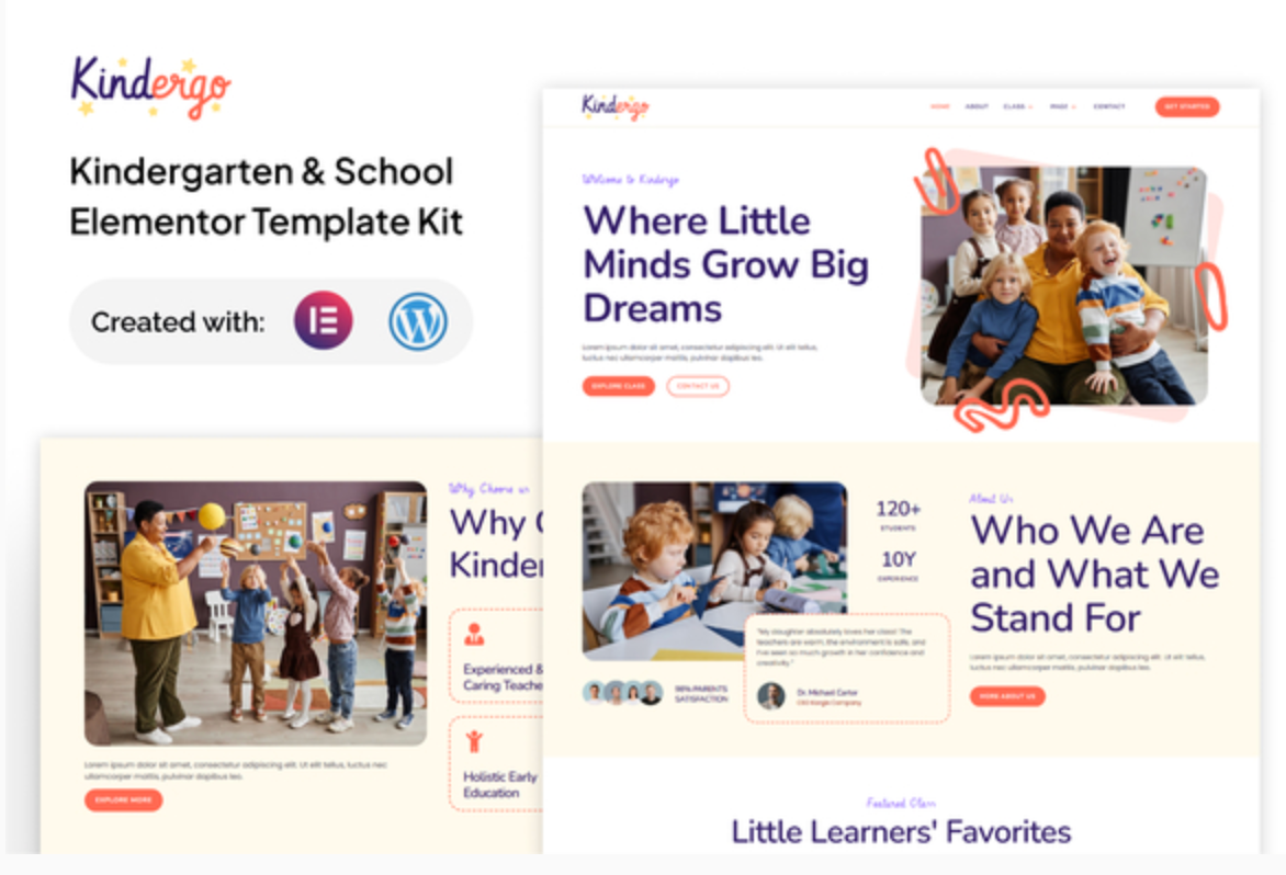 Kindergo - Kindergarten & School Elementor Template Kit