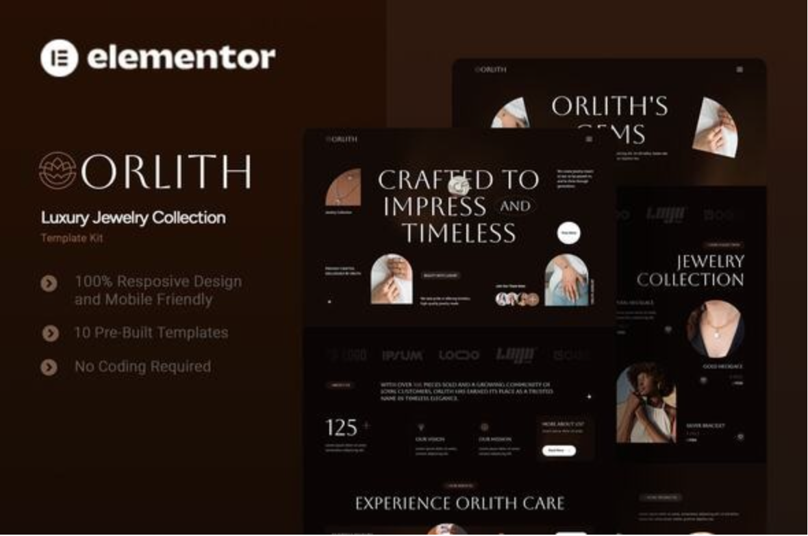 Orlith - Luxury Jewelry Collection Elementor Template Kit