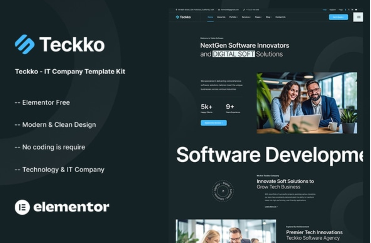 Teckko - IT Company Elementor Template Kit