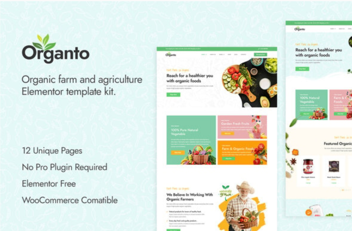 Organto - Organic Food Elementor Template Kit