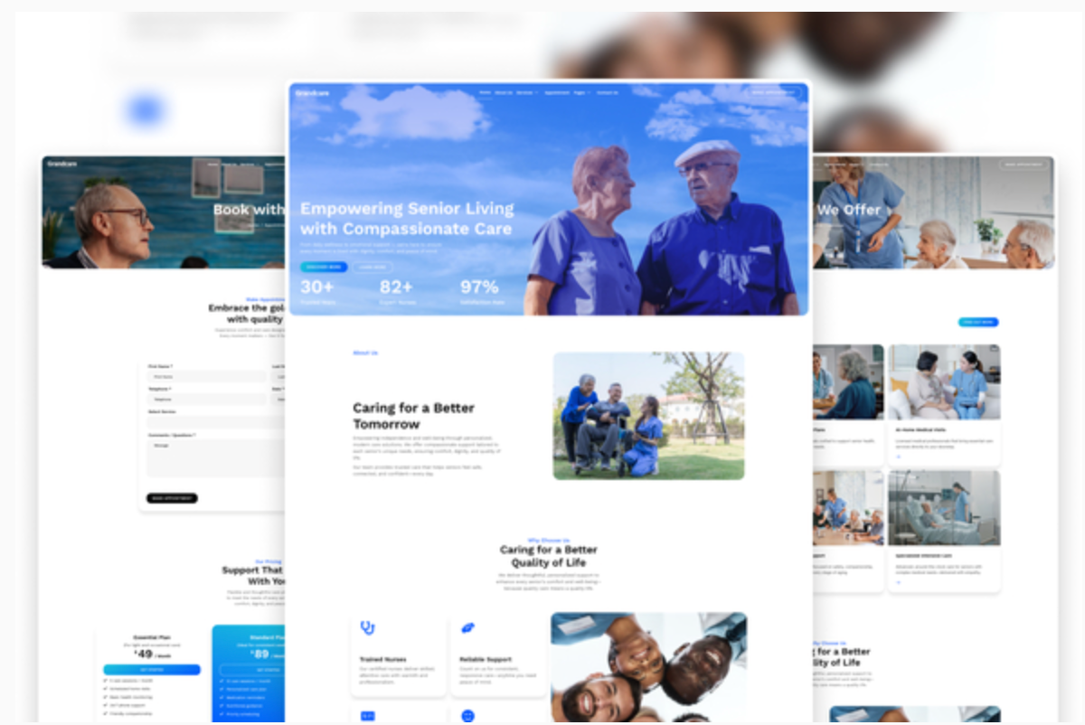 Grandcare - Residential Care Elementor Template Kit