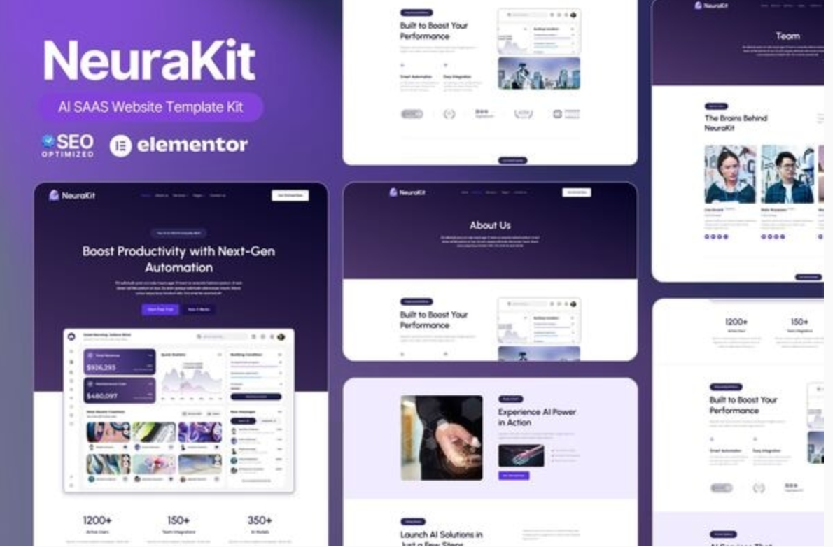 NeuraKit - AI SaaS Elementor Template Kit
