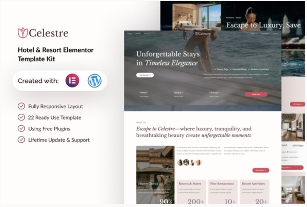 Celestre - Hotel & Resort Elementor Template Kit