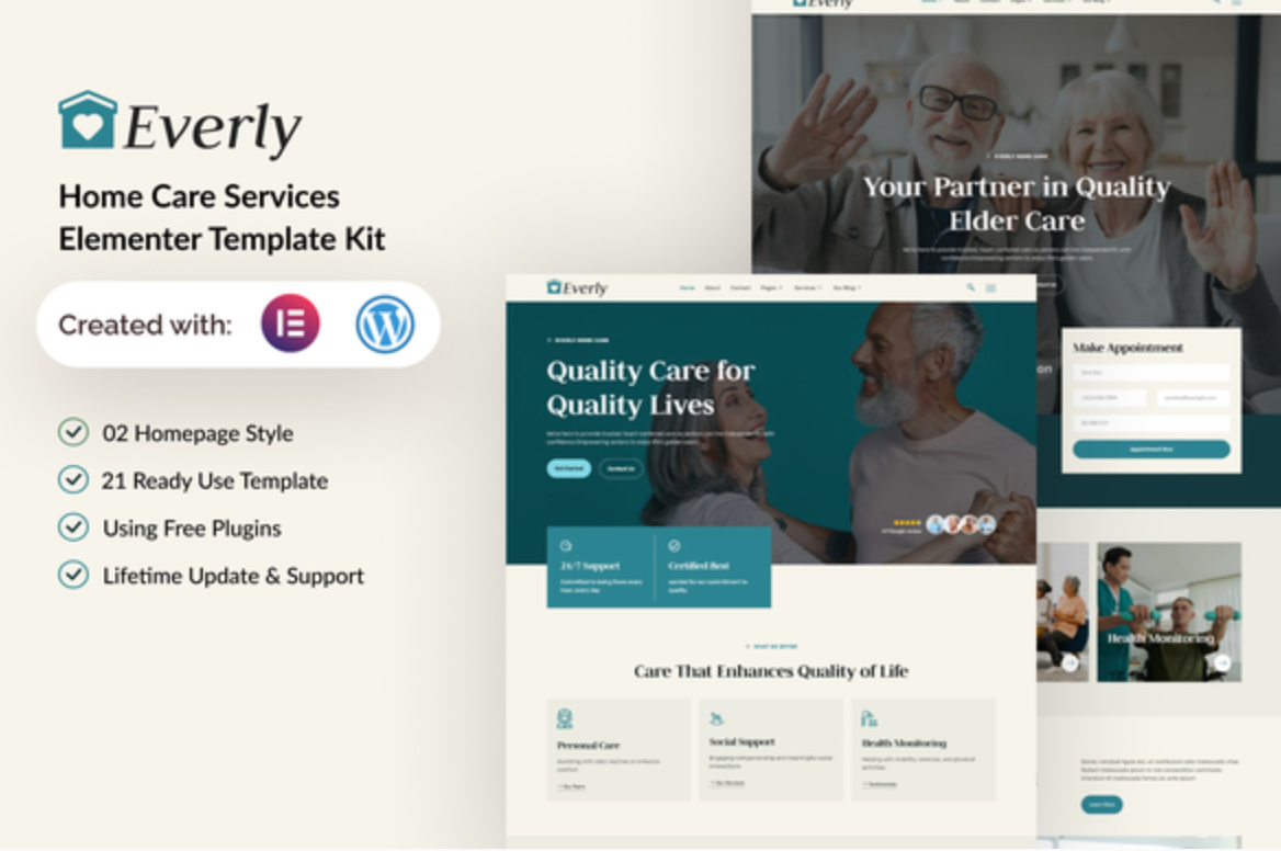 Everly - Home Care Services Elementor Template Kit