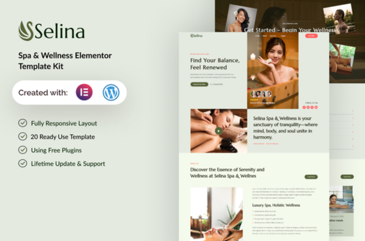 Selina - Spa & Wellness Elementor Template Kit