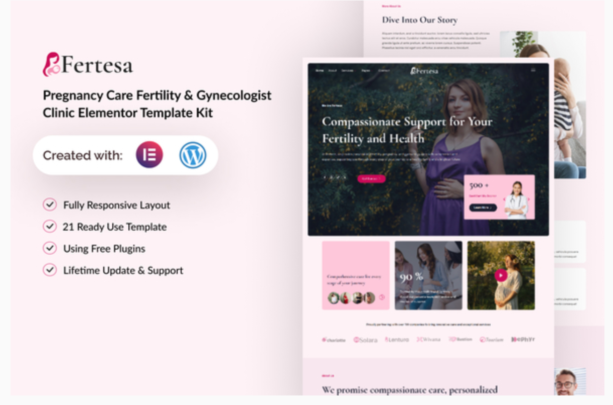 Fertesa - Pregnancy Care Fertility & Gynecologist Elementor Template Kit