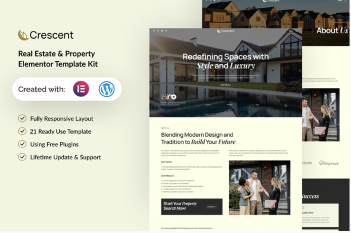 Crescent - Real Estate & Property Elementor Template Kit