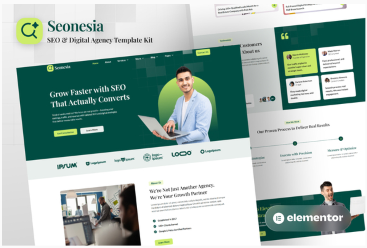 Seonesia - SEO & Digital Agency Elementor Template Kit