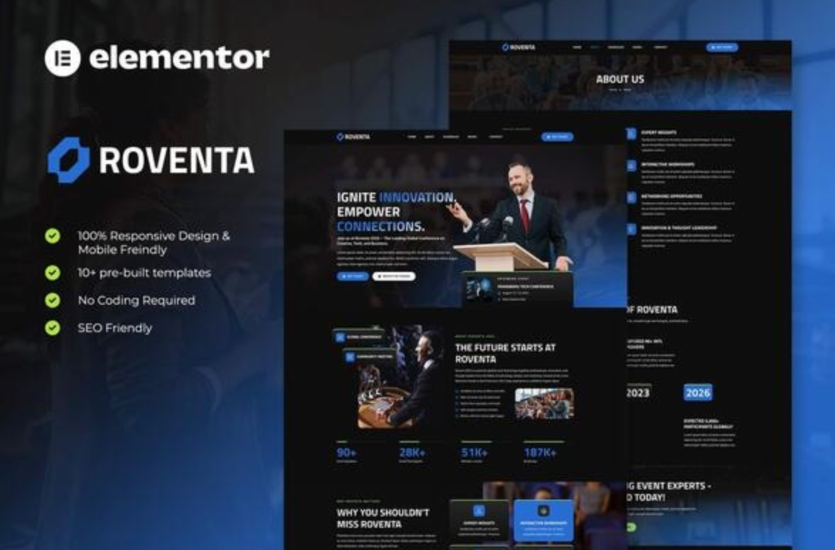Roventa - Event & Conference Elementor Template Kit