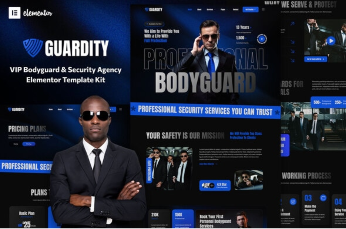 Guardity - VIP Bodyguard & Security Agency Elementor Template Kit