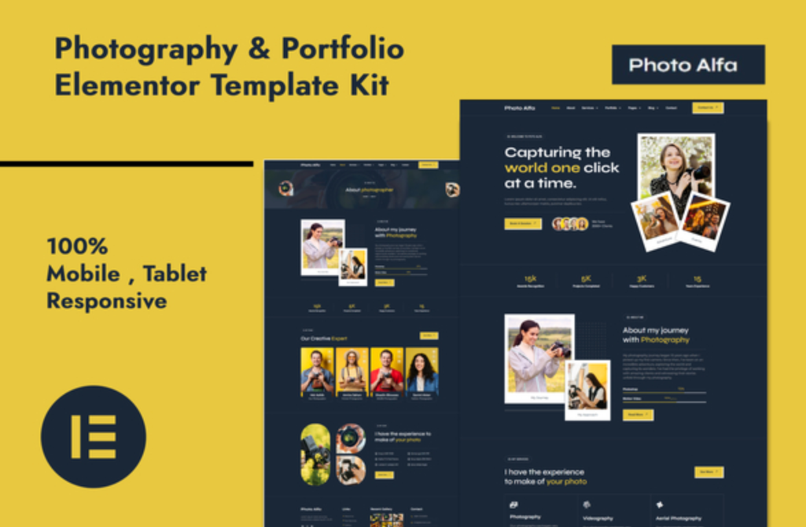 Photo Alfa - Photography & Portfolio Elementor Pro Template Kit