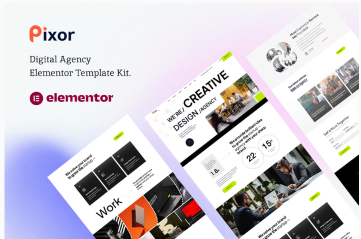 Pixor – Creative Digital Agency Elementor Template Kit