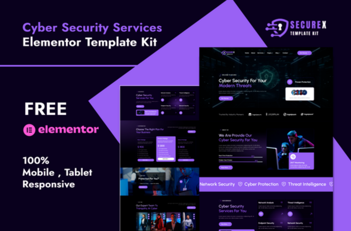 Securex - Cyber Security Services Elementor Template Kit