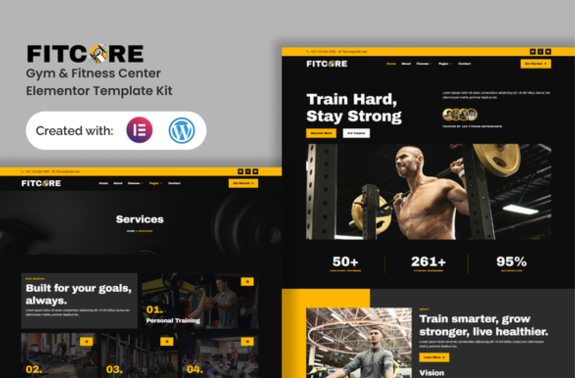 Fitcore - Gym & Fitness Center Elementor Template Kit