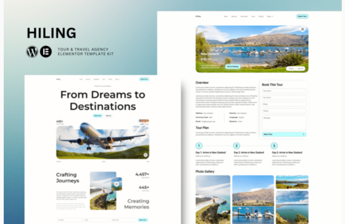 Hiling - Tour & Travel Agency Elementor Template Kit