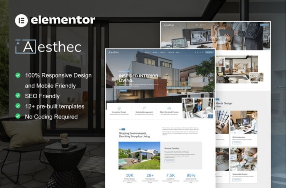 Aesthec - Architecture & Interior Design Service Elementor Template Kit