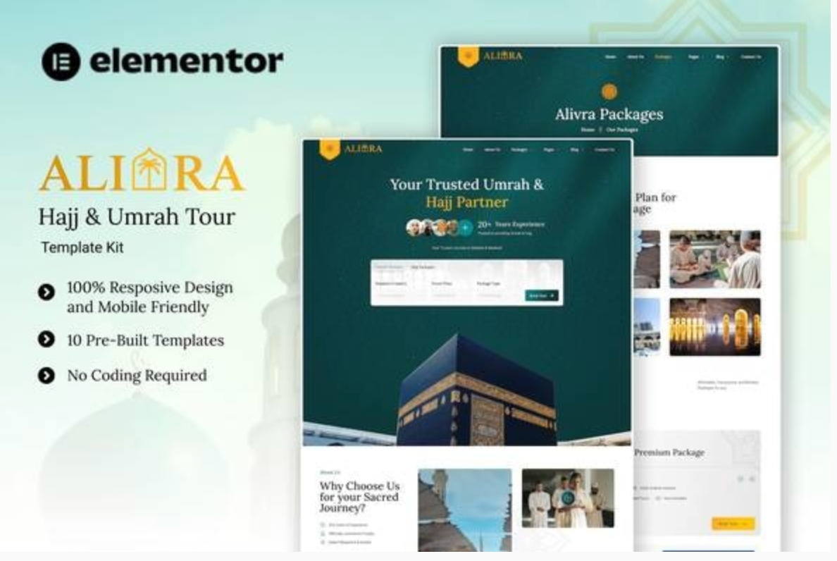 Alivra - Hajj & Umrah Tour Elementor Template Kit