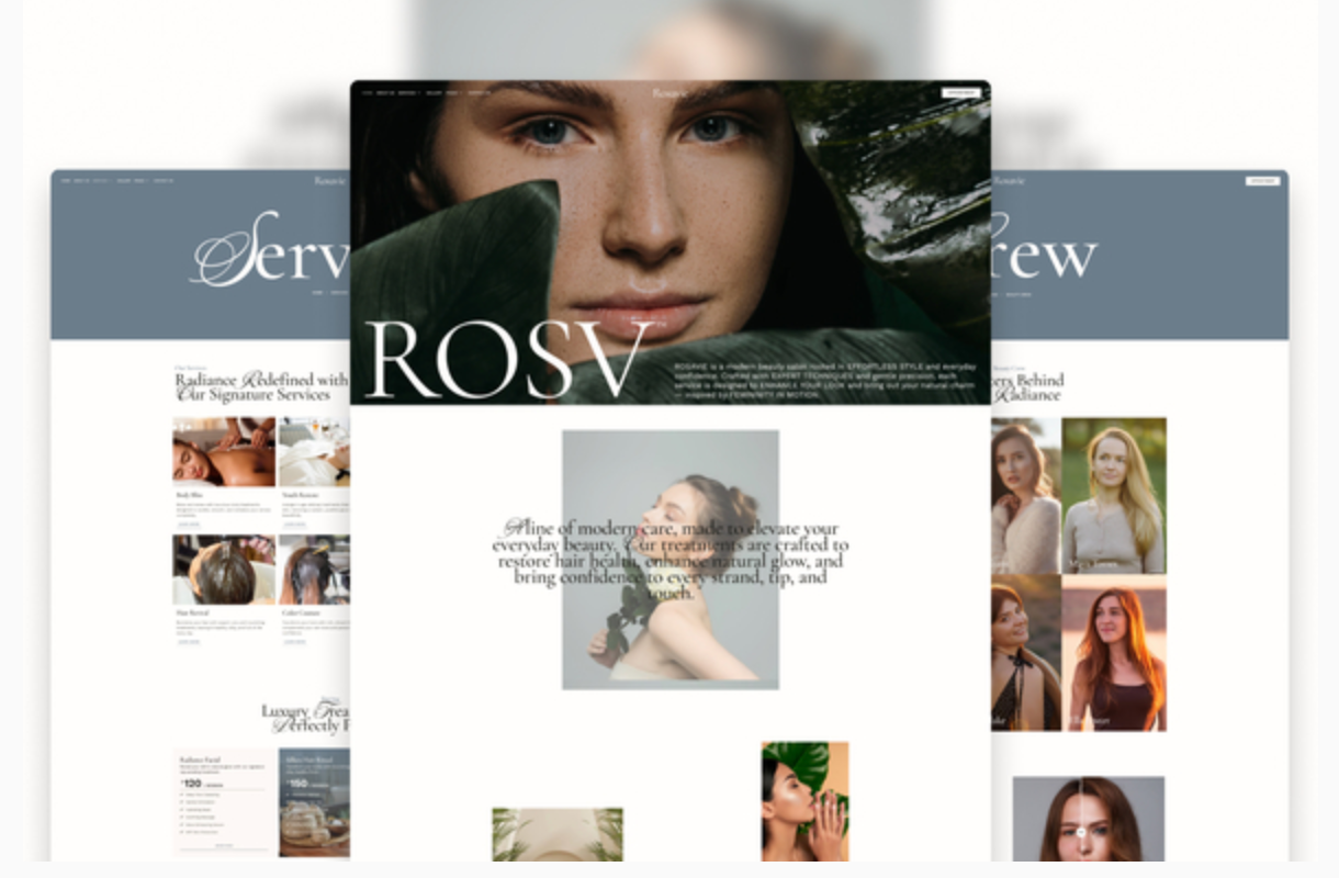 Rosavie - Soft Luxe Beauty Salon Elementor Template Kit
