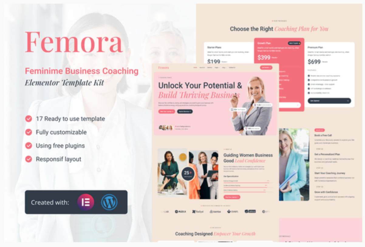 Femora - Feminime Business Coaching Elementor Template Kit