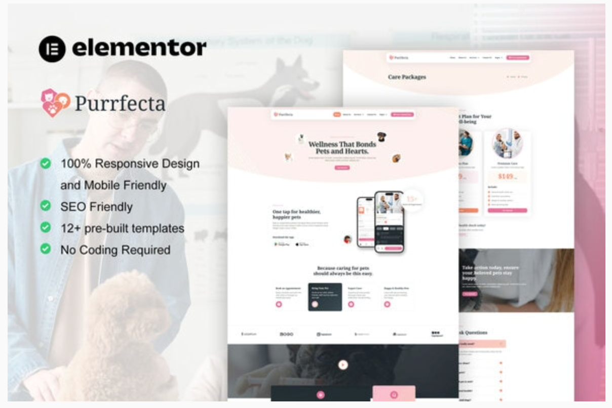 Purrfecta - Veterinary & Pet Care Elementor Pro Template Kit