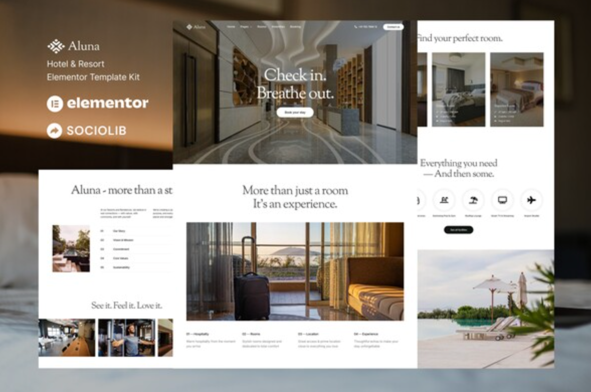 Aluna - Hotel & Resort Elementor Template Kit