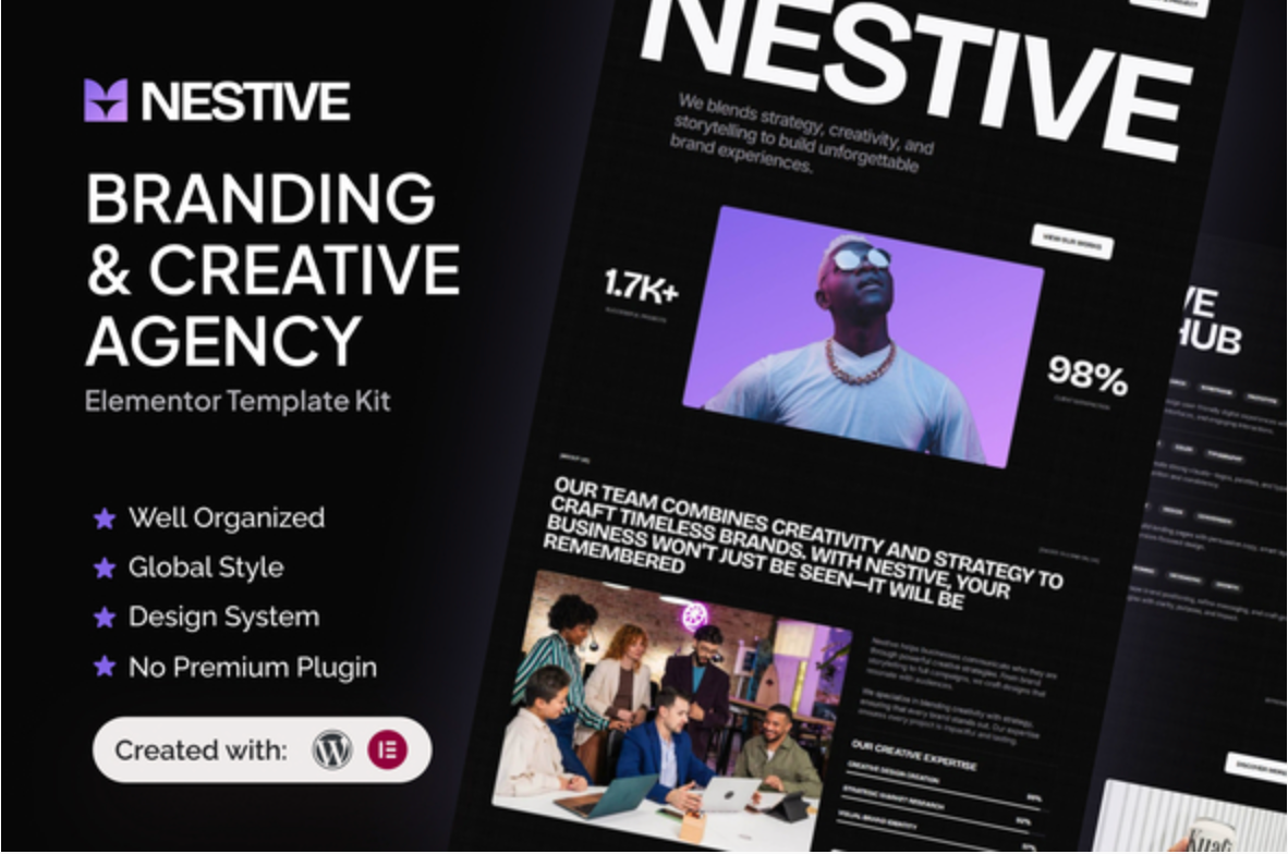 Nestive - Branding & Creative Agency Elementor Template Kit