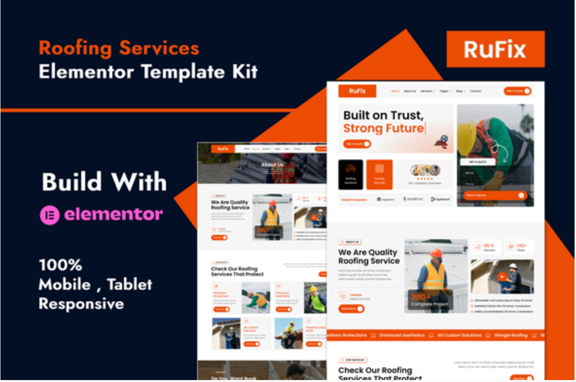 Rufix - Roofing Services Elementor Template Kit