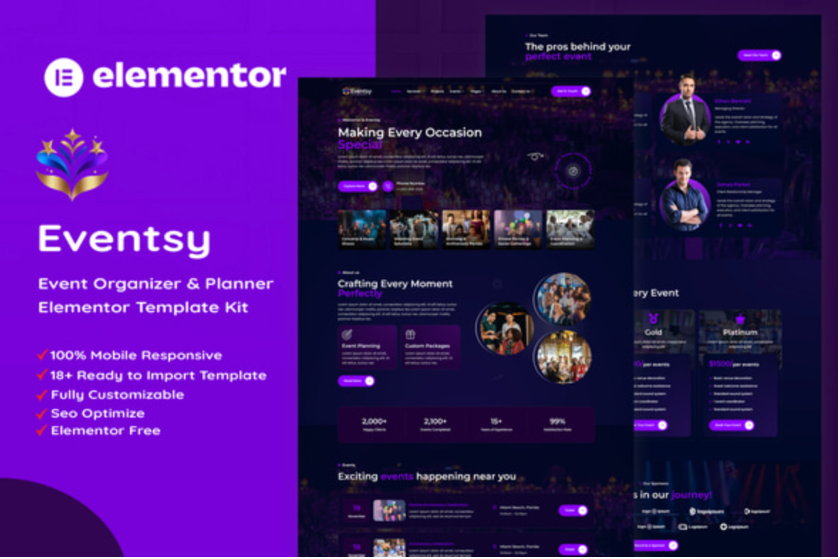 Eventsy - Event Organizer & Planner Elementor Template Kit