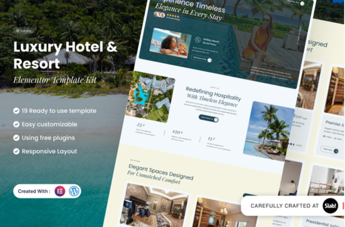 Solenne - Luxury Hotel & Resort Elementor Template Kit