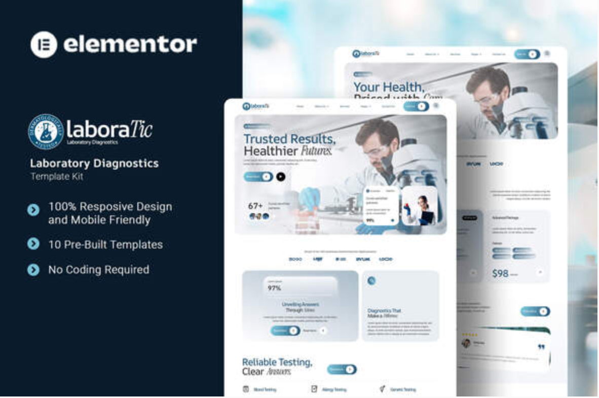 Laboratic - Laboratory Diagnostics Elementor Template Kit
